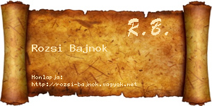 Rozsi Bajnok névjegykártya